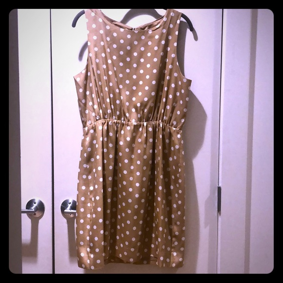 J. Crew Dresses & Skirts - J. Crew Tan/White Polka Dot Dress